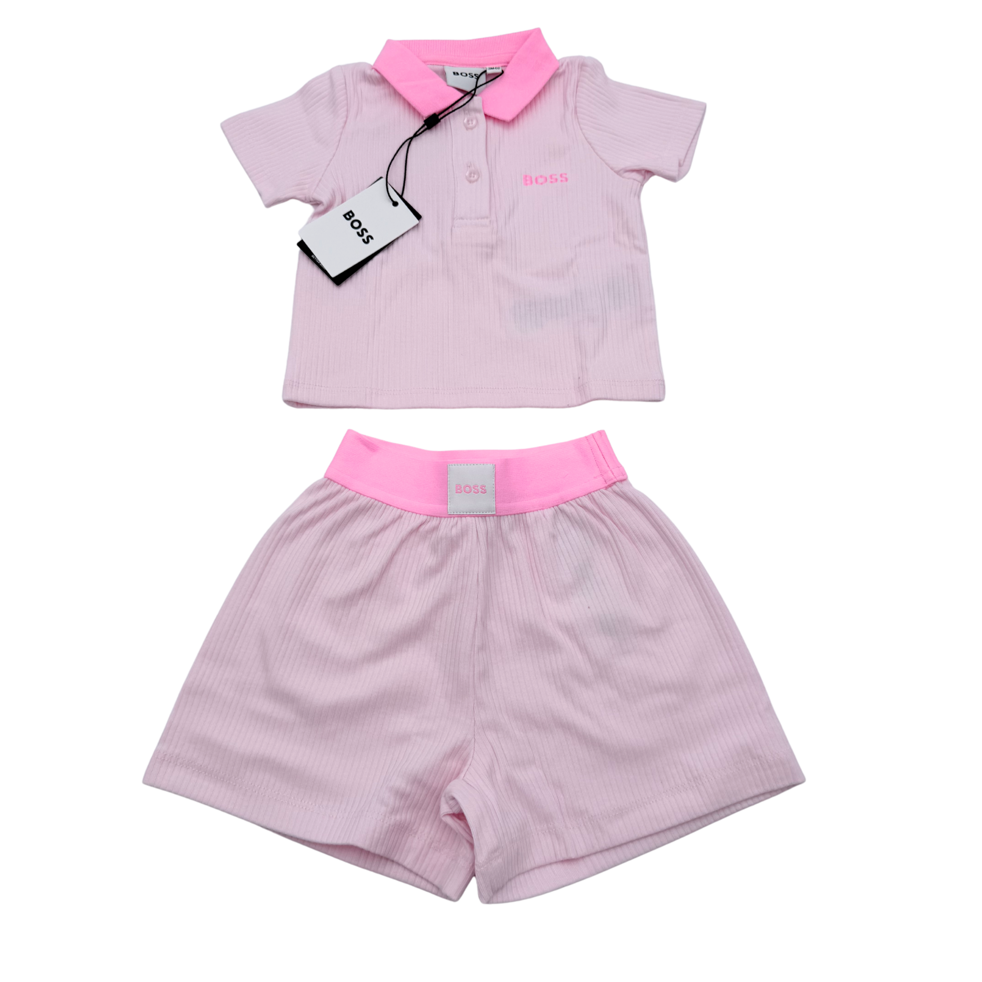 Ensemble polo et short rose — 3 mois