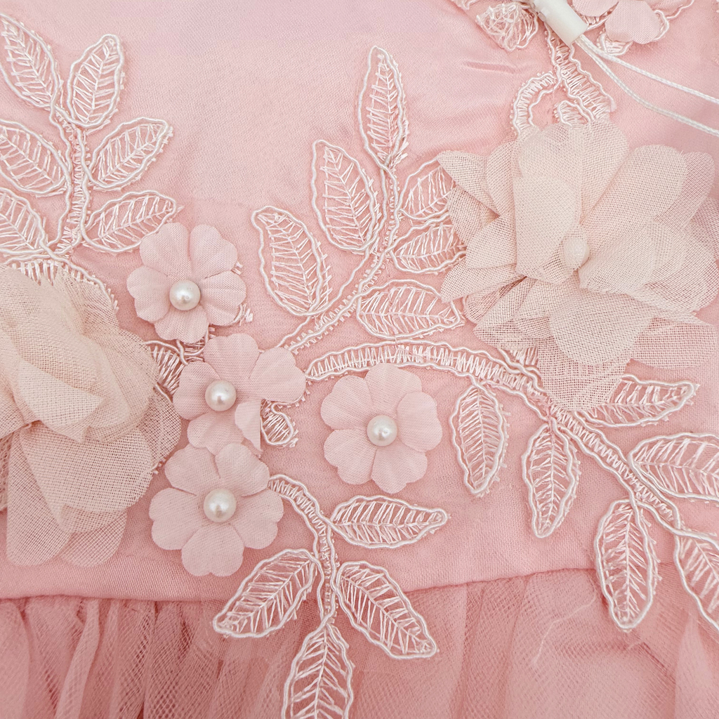 Robe cérémonie rose en tulle — 24 mois