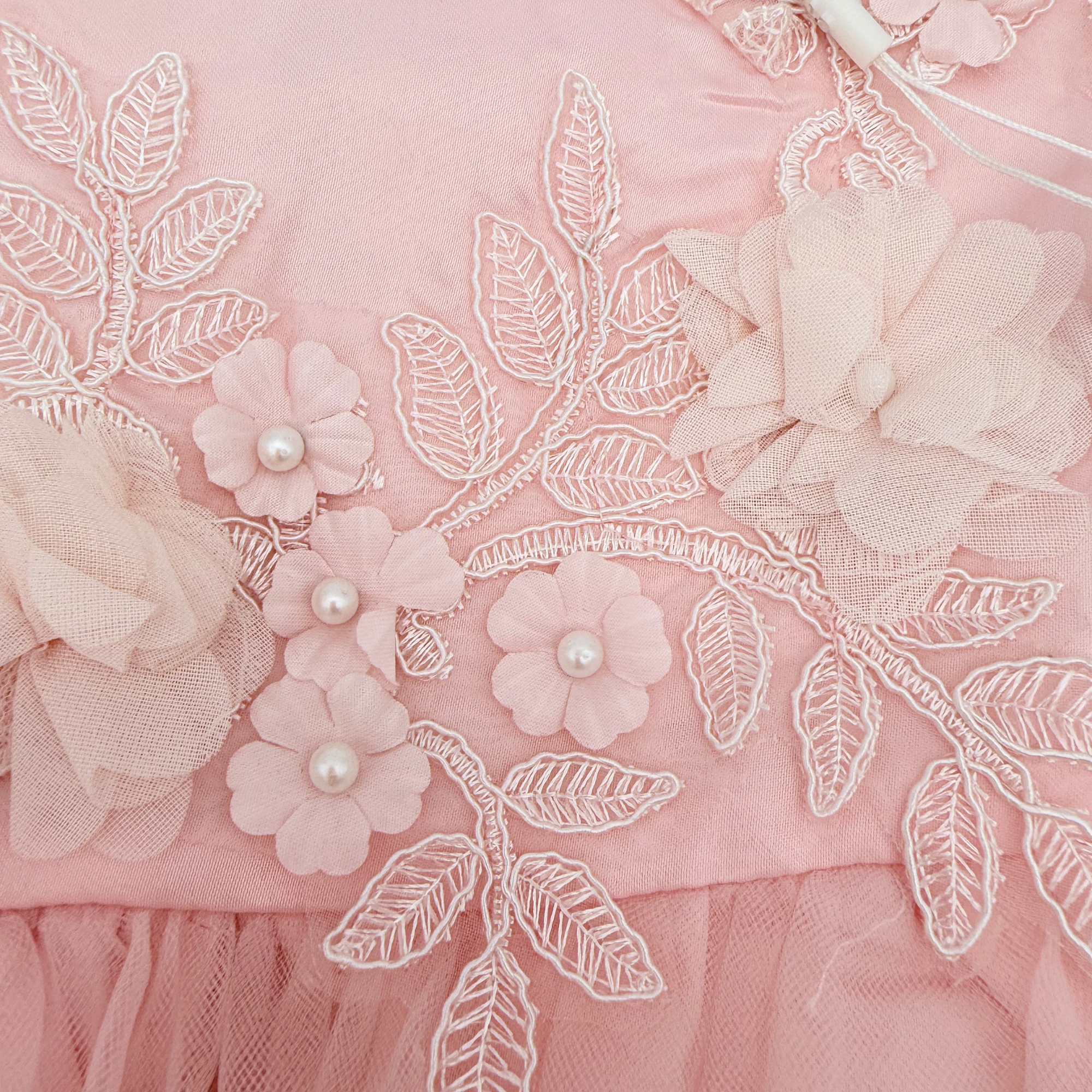 Robe cérémonie rose en tulle — 24 mois