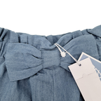 Short bleu effet denim à nœud — 24 mois