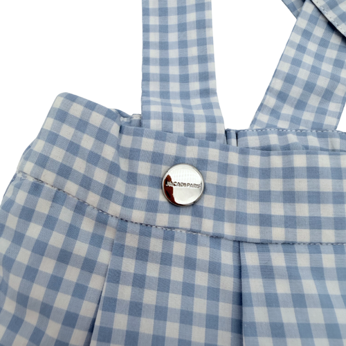 Bloomer à bretelles vichy bleu ciel — 6 mois