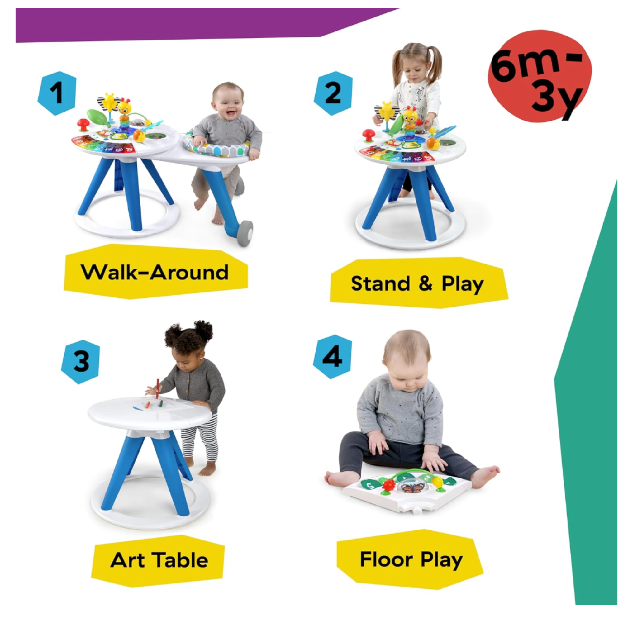 Table d’activités évolutive 4-en-1