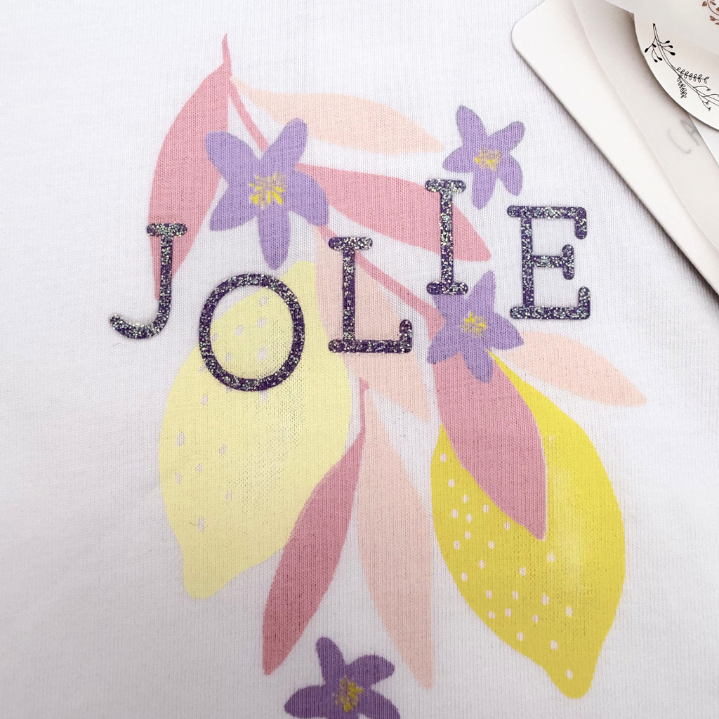 T-shirt blanc “Jolie” — 9 mois