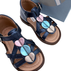 Sandales bleu marine à pastilles multicolores — 21