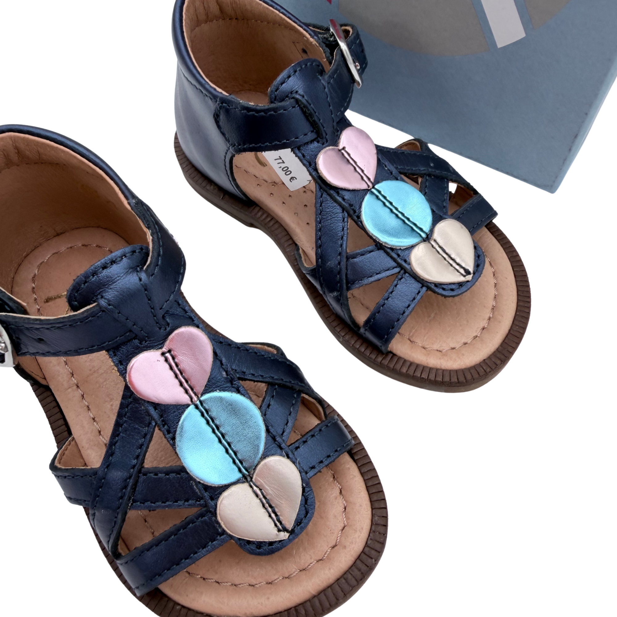 Sandales bleu marine à pastilles multicolores — 21