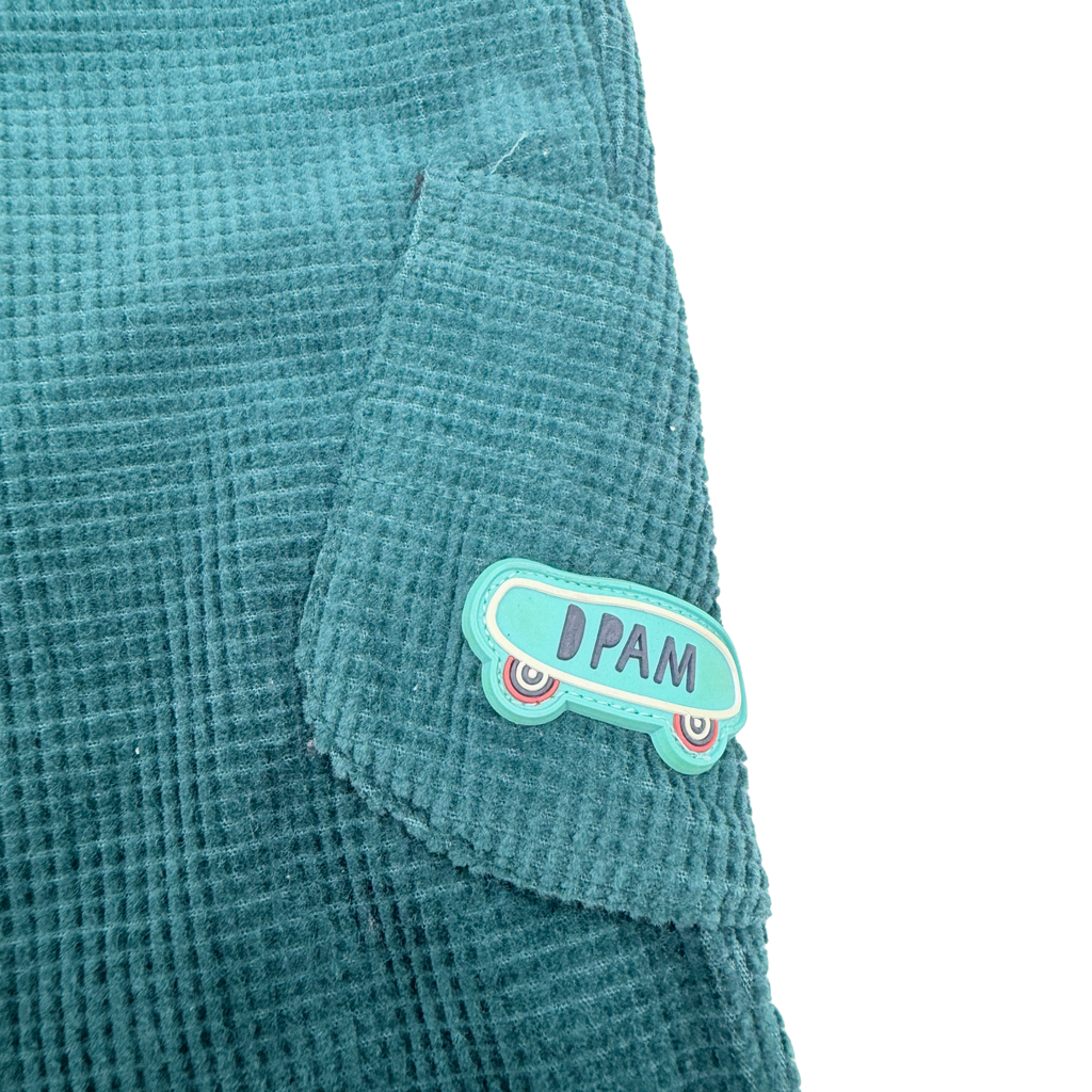 Pantalon vert canard en velours côtelé à poche cargo - 6 mois