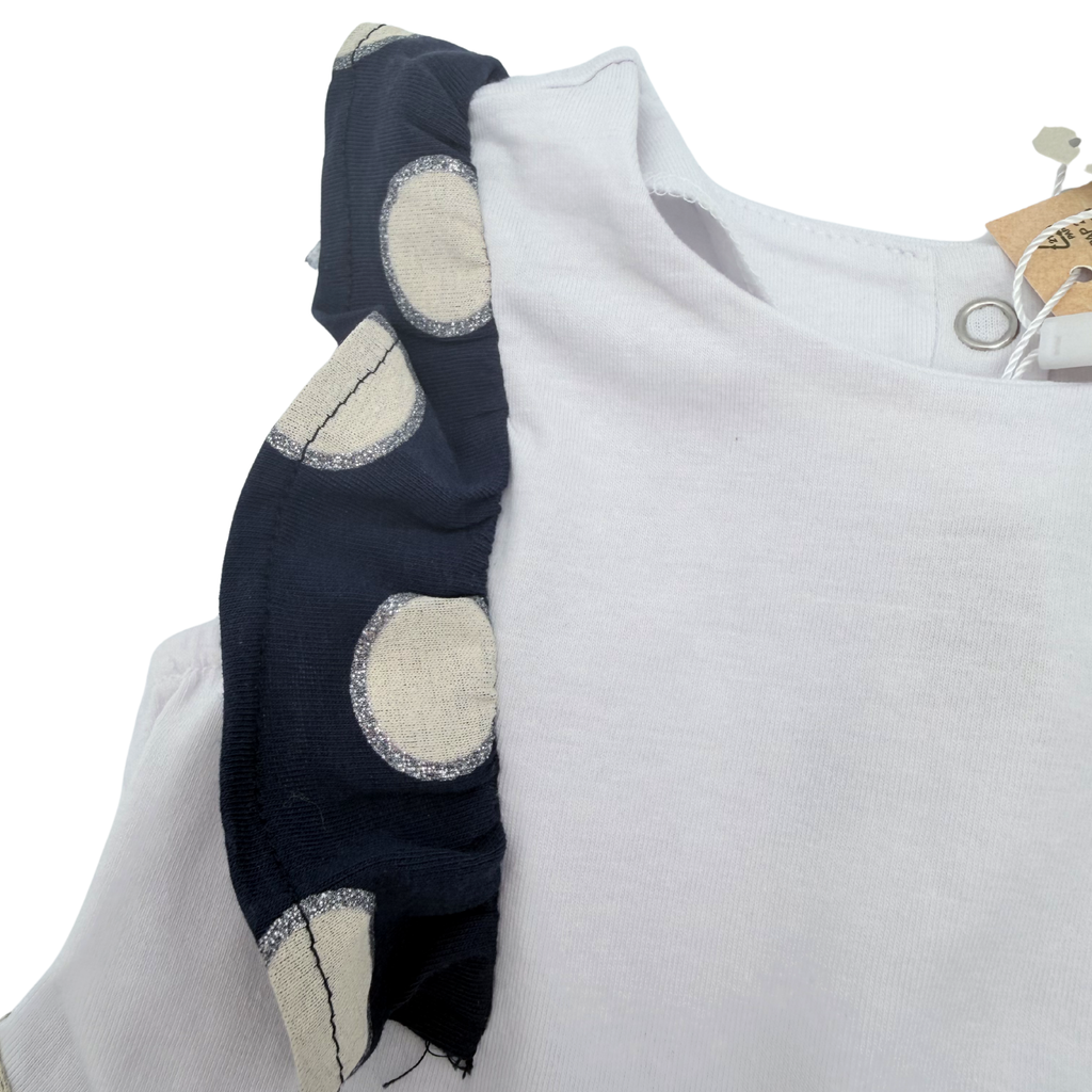 Robe à pois bleu marine et blanc — 9 mois