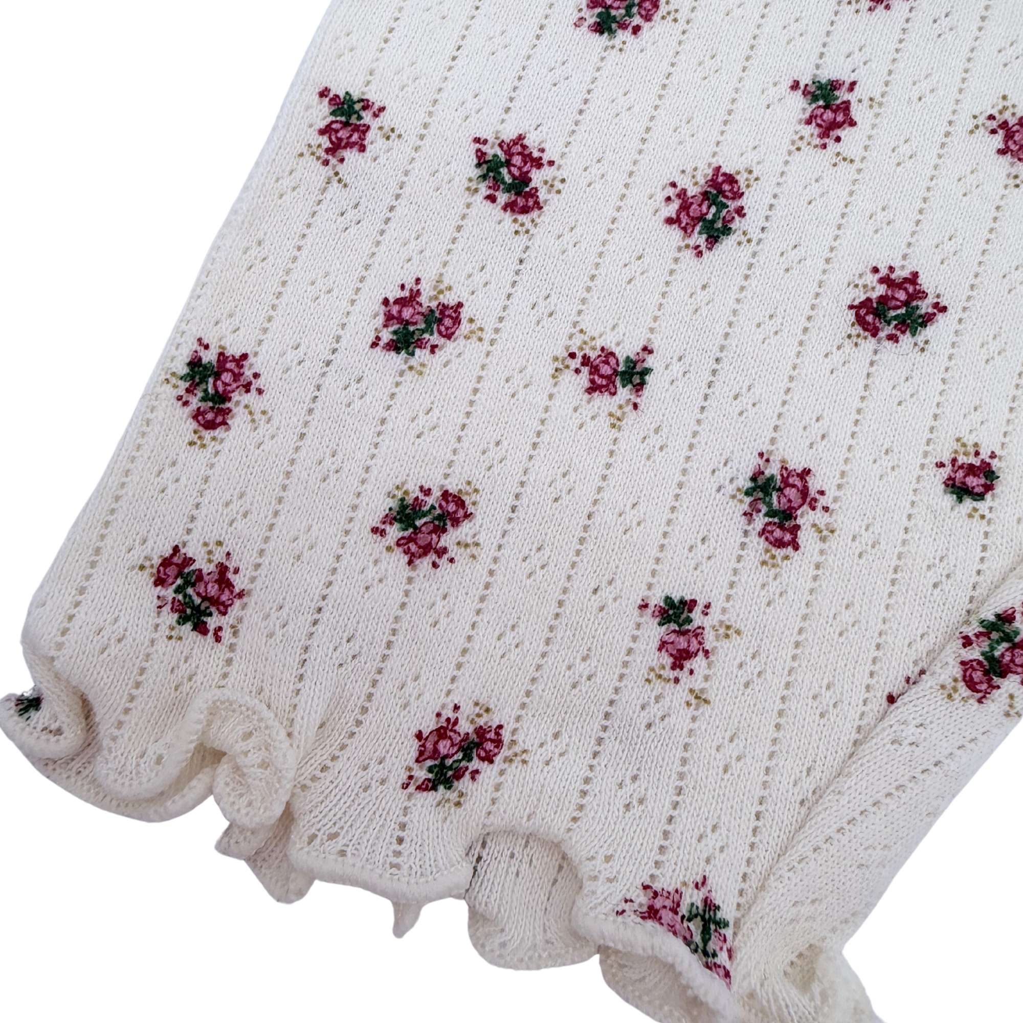 Short legging côtelé imprimé fleuri — 12 mois