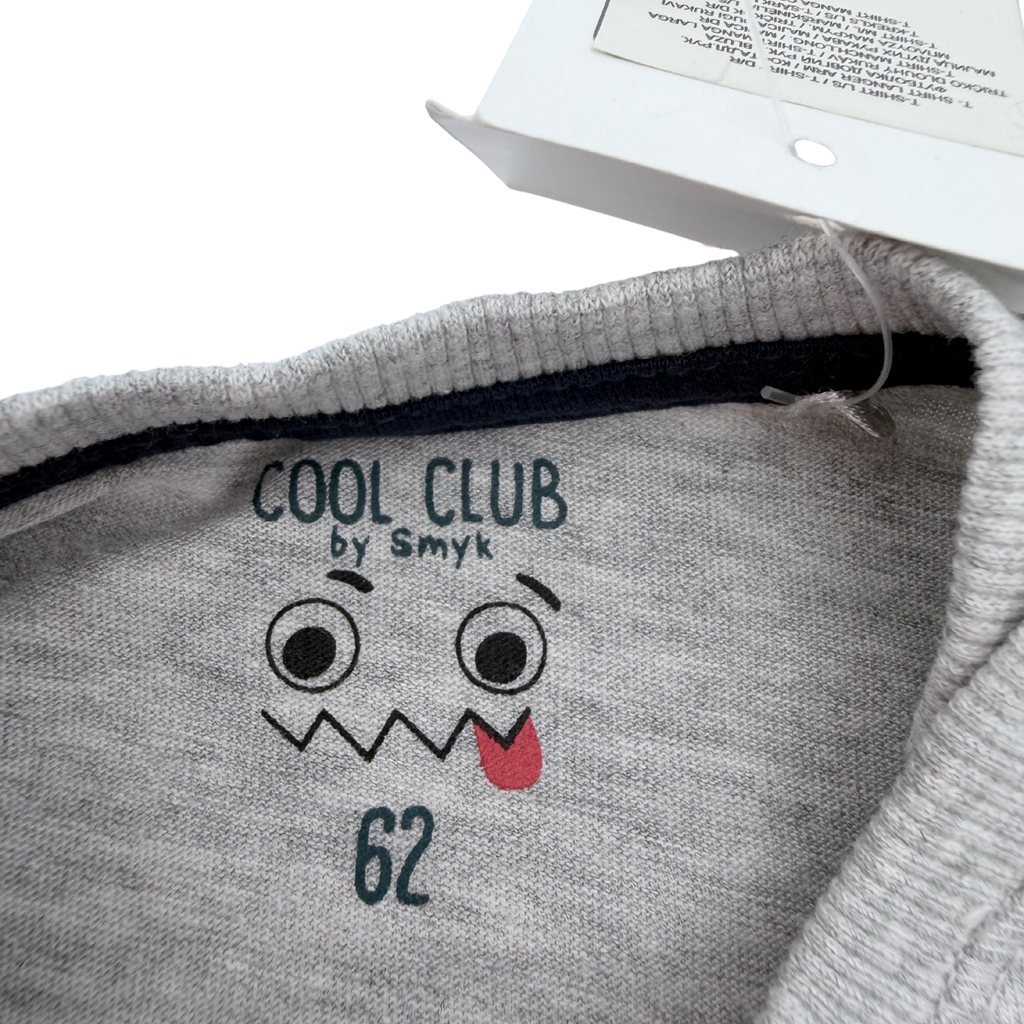 T-shirt bébé gris voiture rouge — 3-6 mois