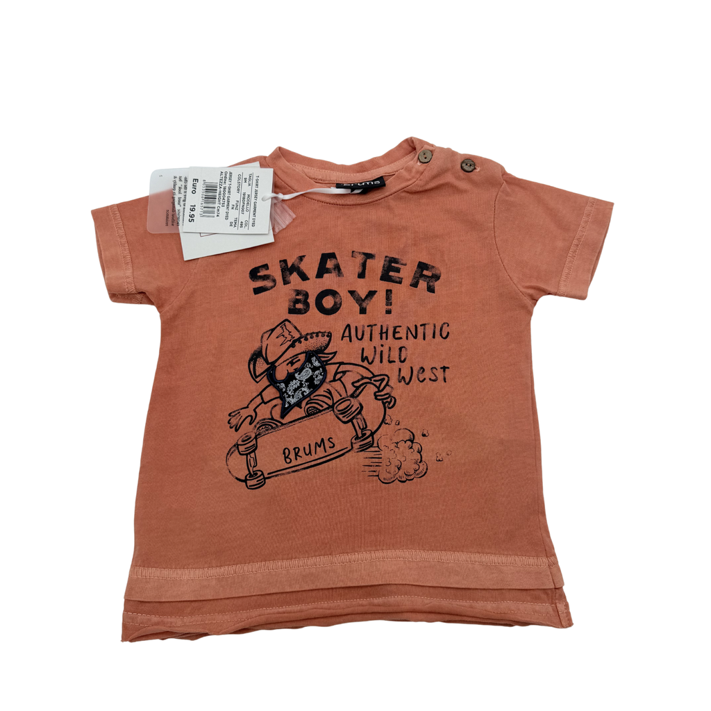 T-shirt terracotta imprimé « Skater Boy » — 9 mois