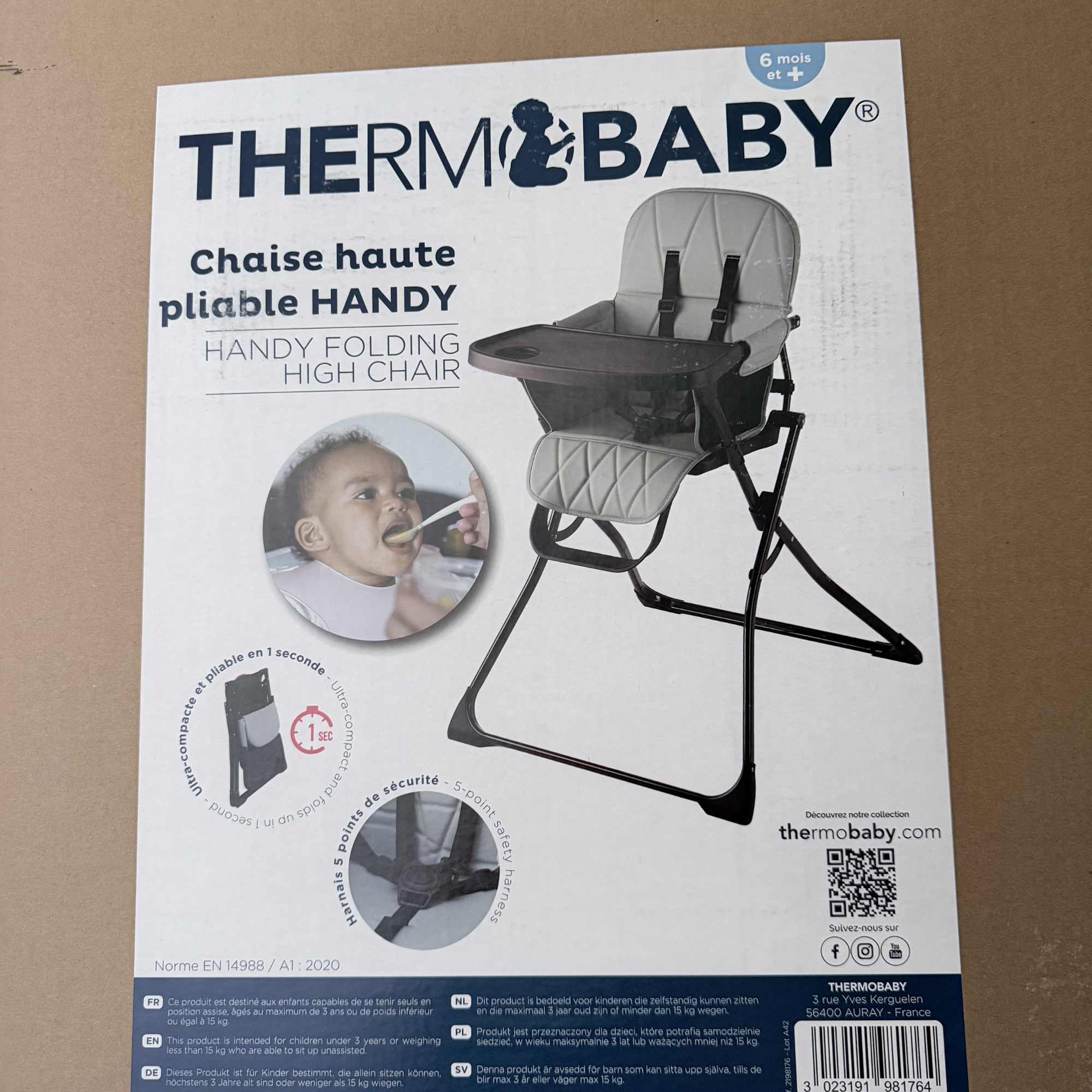 Chaise haute pliable verte Handy