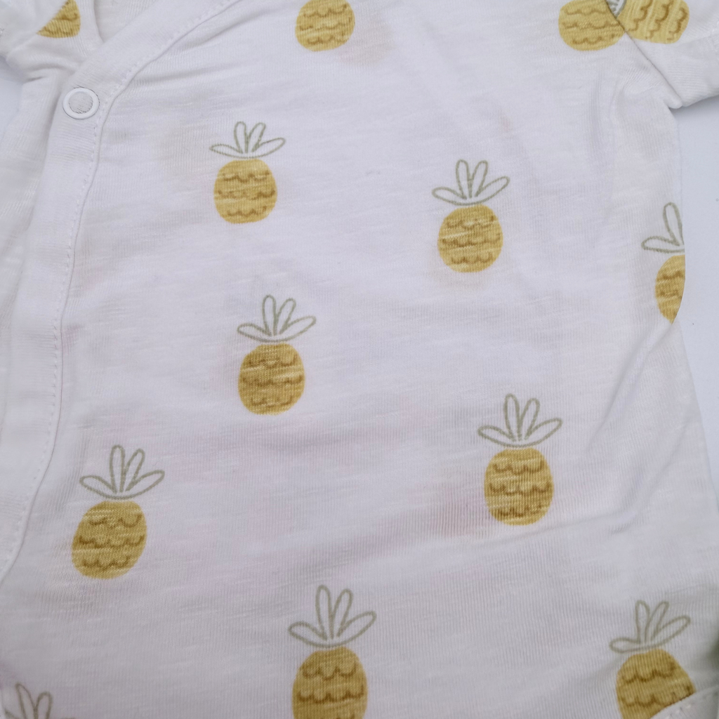 Lot de 2 bodies croisés imprimés ananas et palmiers — 1 mois