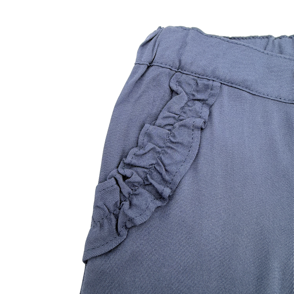 Pantalon bleu marine à volants - 6 mois