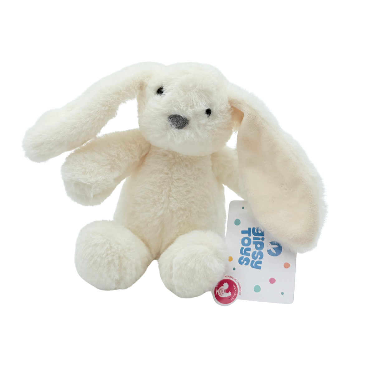 Peluche lapin écru aux longues oreilles