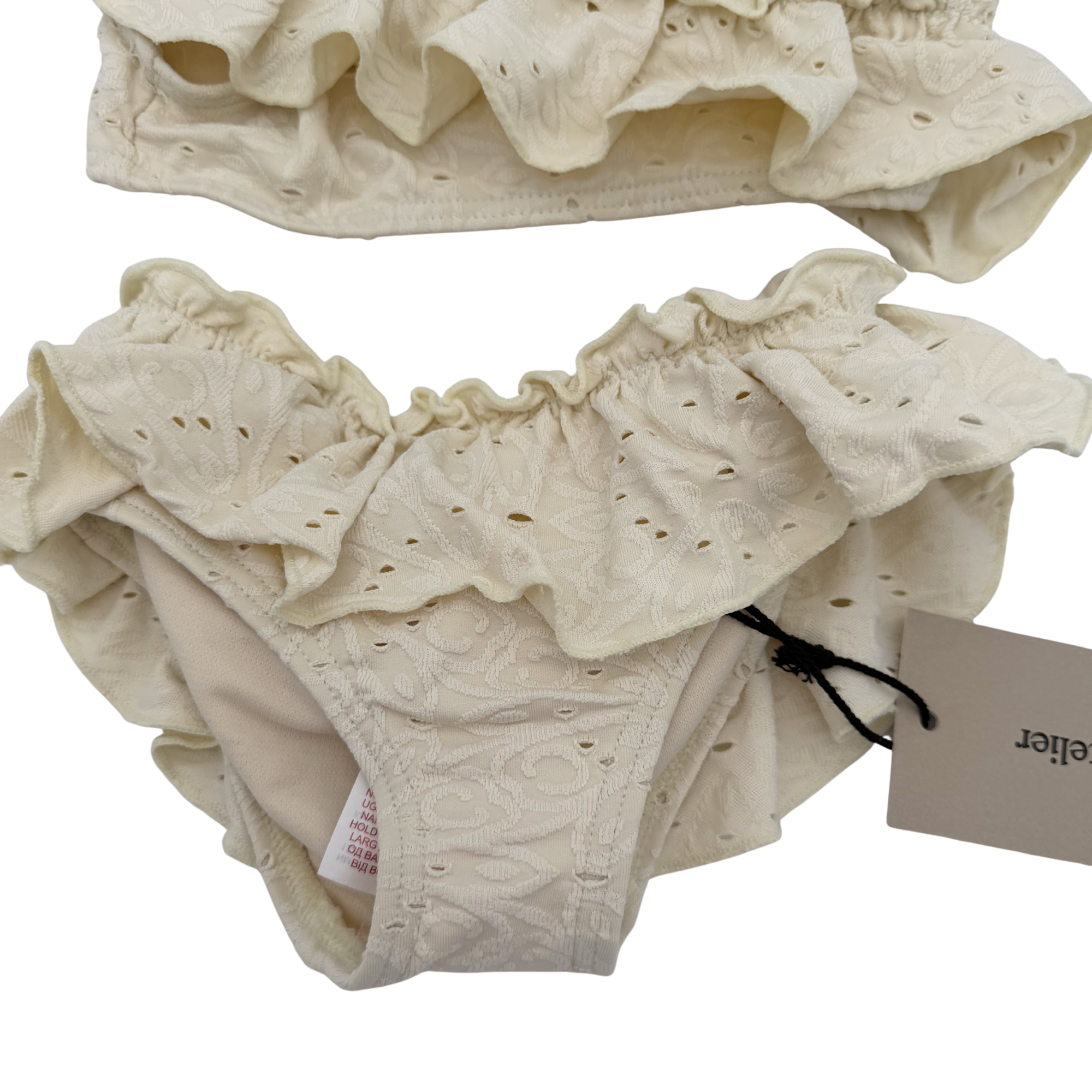 Maillot de bain 2 pièces broderie anglaise — 12 mois