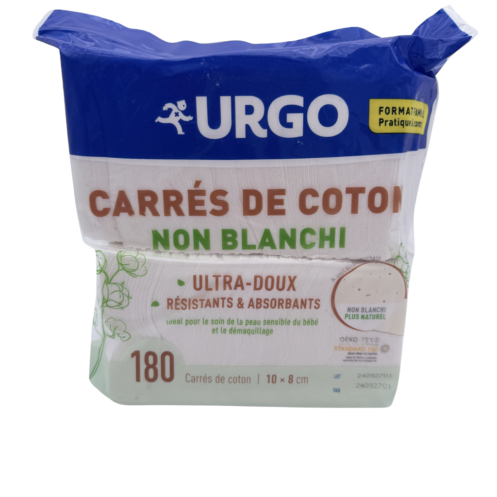 Carrés de coton non blanchis x180