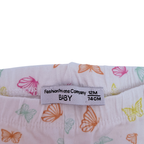 Legging blanc imprimé papillons multicolores — 12 mois