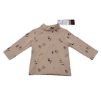 Sous-pull bébé beige imprimé lapins et jardin - 6 mois