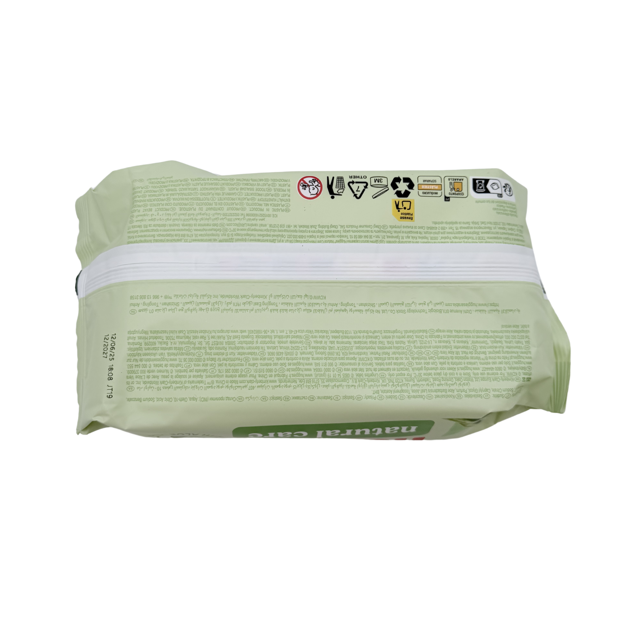 Lingettes bébé Natural Care à l'aloe vera – 56 lingettes