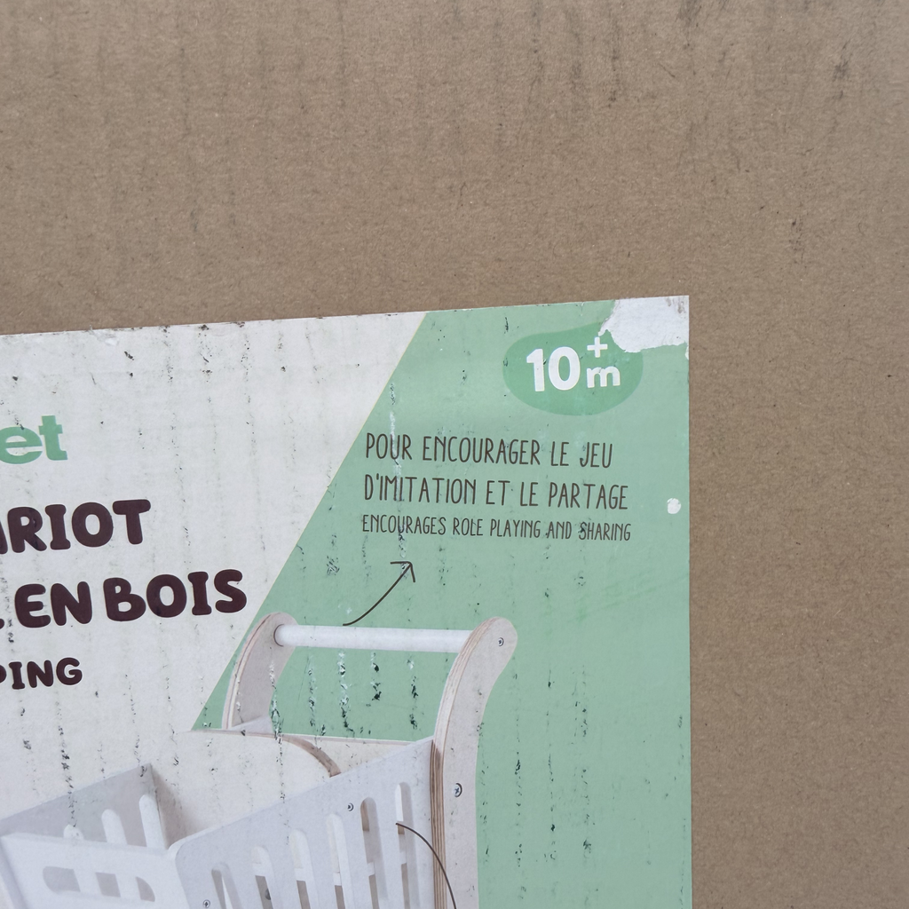 Grand chariot de course porte-poupée en bois