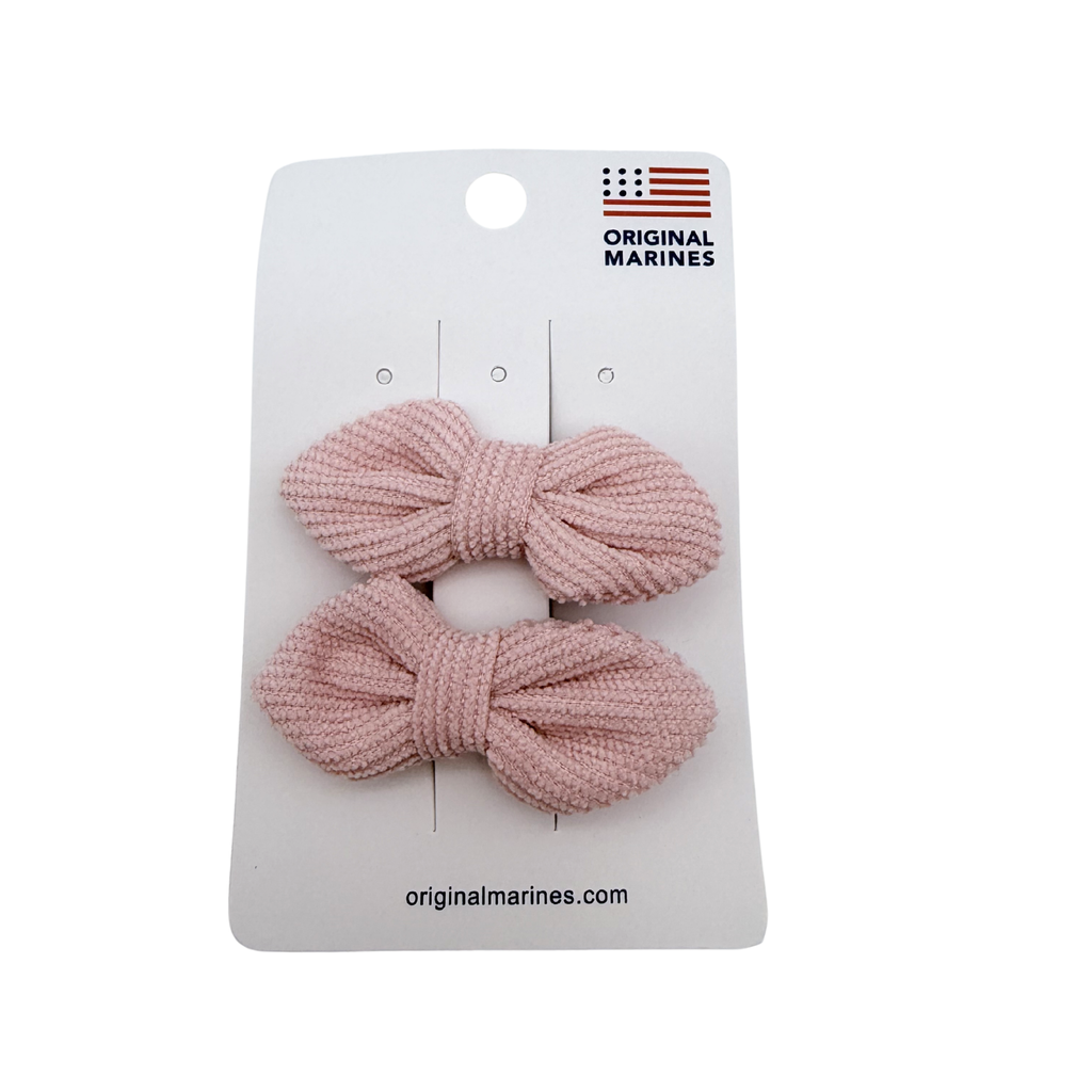 Lot de 2 barrettes nœud — Rose poudré