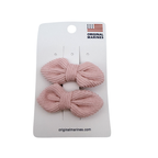 Lot de 2 barrettes nœud — Rose poudré
