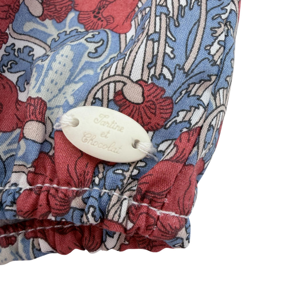 Barboteuse liberty bleu et rouge - 6 mois