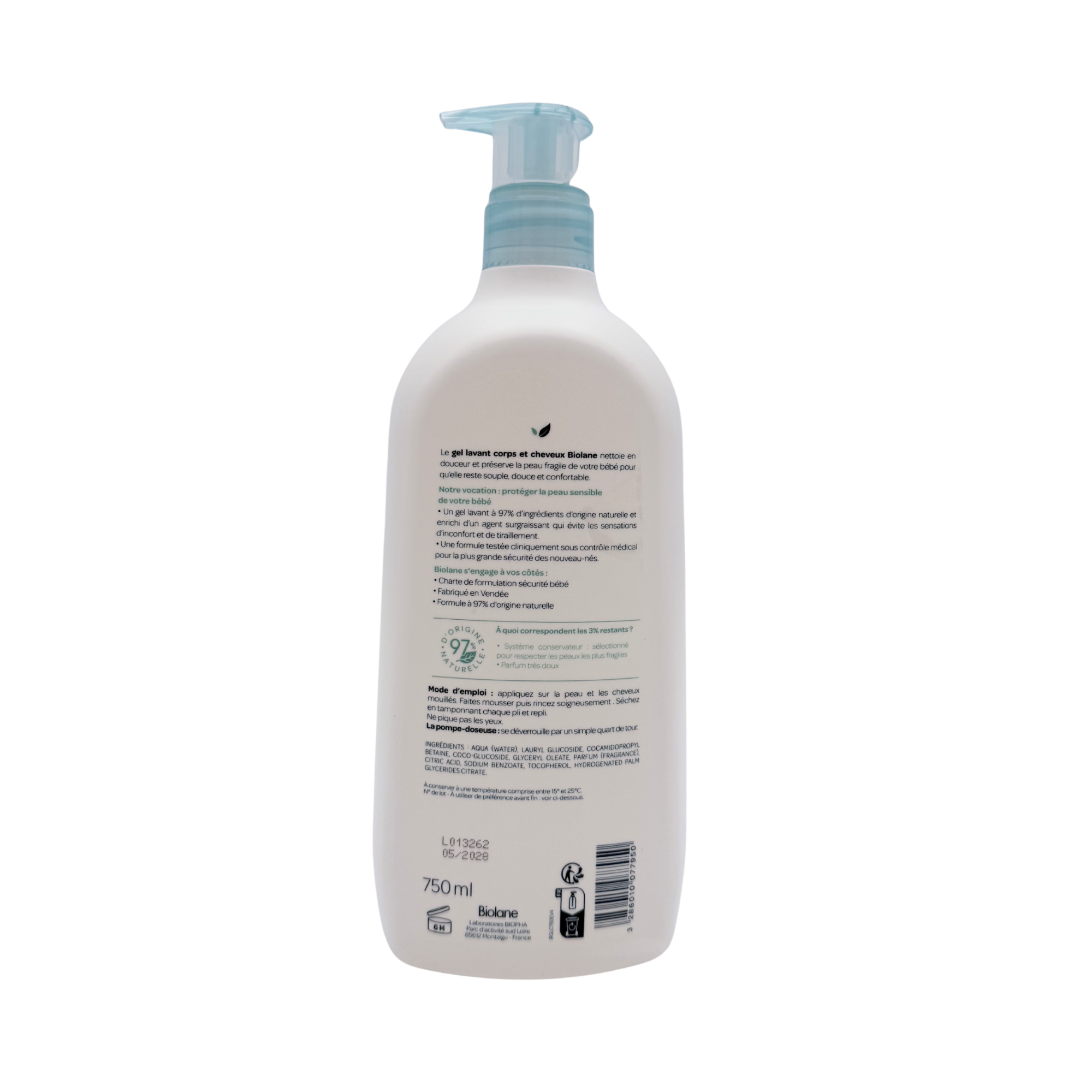 Gel lavant corps &; cheveux — 750 ml
