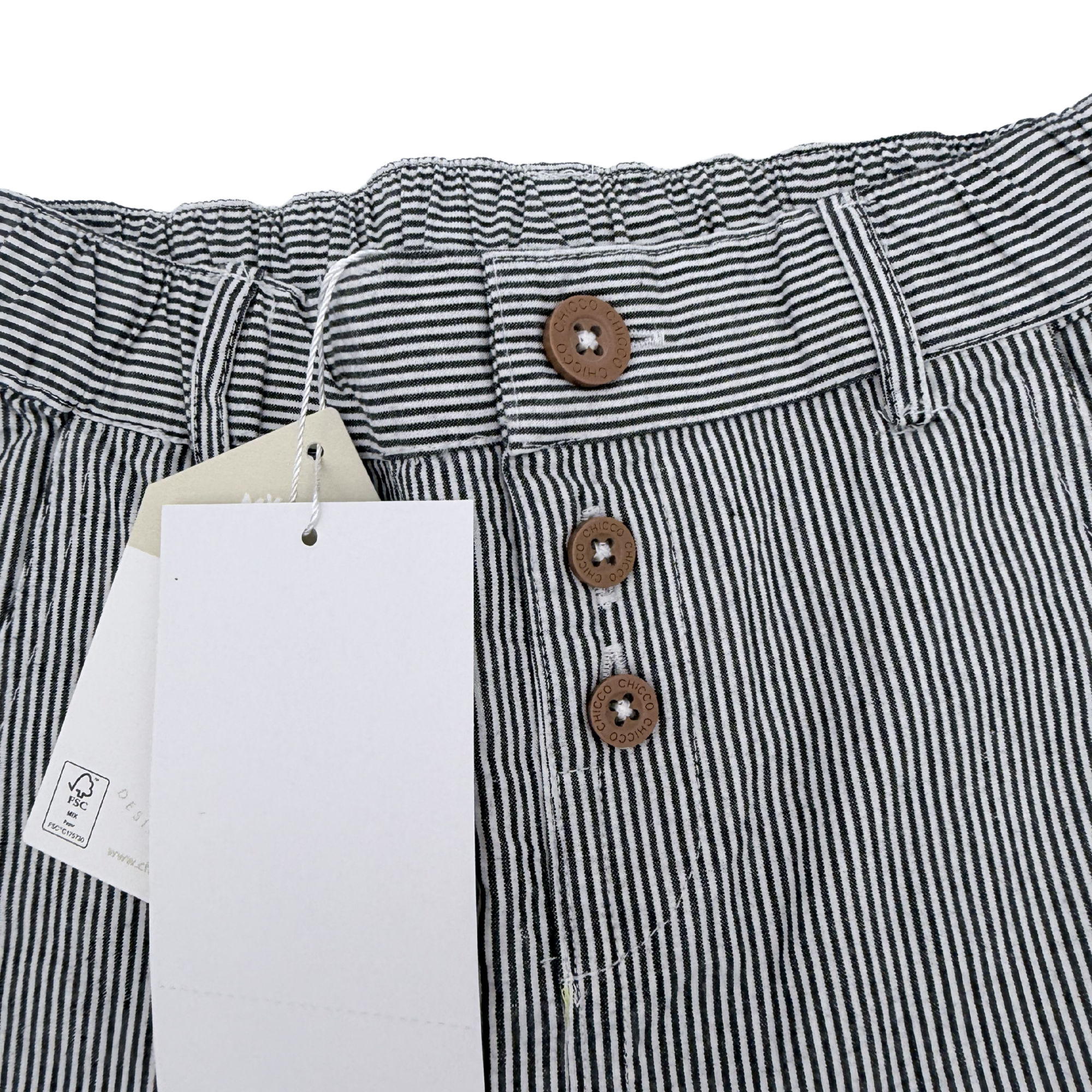 Pantalon rayé gris et blanc en coton — 2 ans