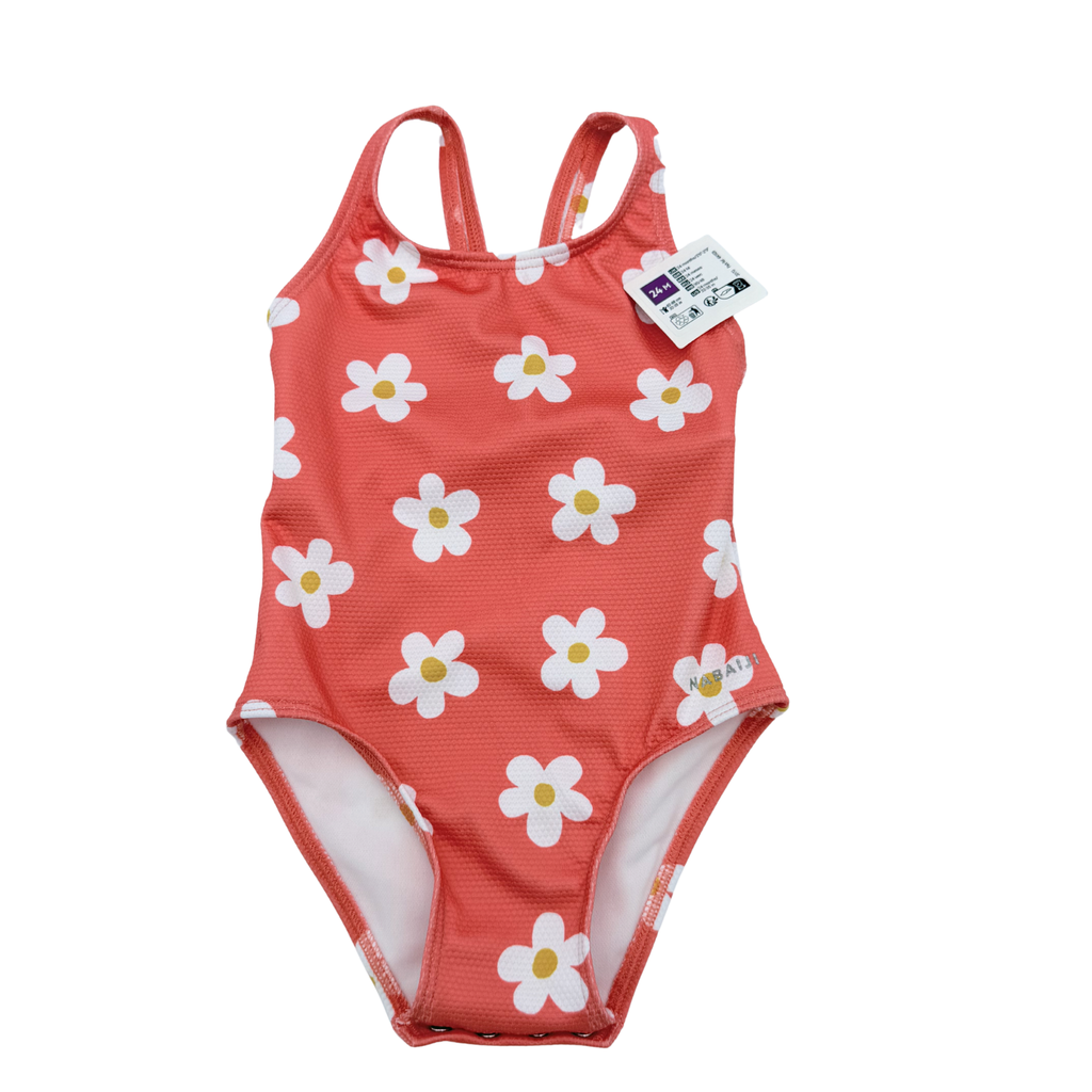 Maillot de bain corail imprimé fleurs — 24 mois