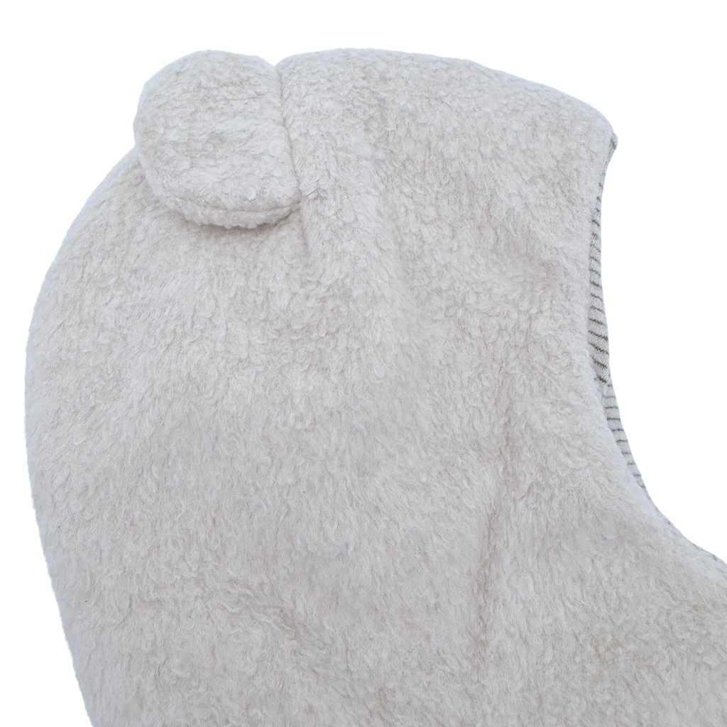 Bonnet bébé écru effet mouton avec petites oreilles - 1-3 mois