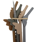 Lot de 4 pailles en silicone licorne