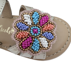Sandales dorées fleur perlée — 21