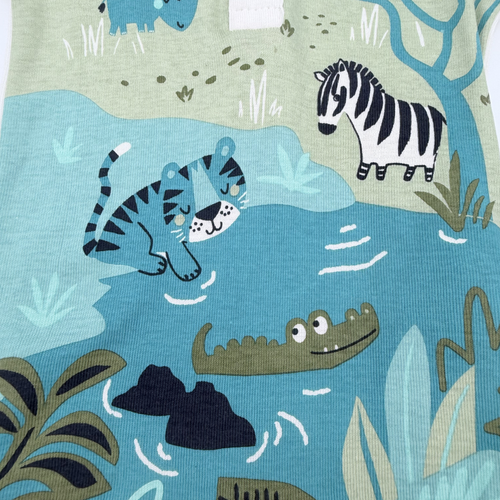 Body polo manches longues imprimé safari — 6 mois