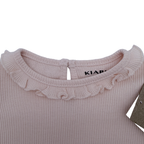 T-shirt rose poudré côtelé à volants — 6 mois