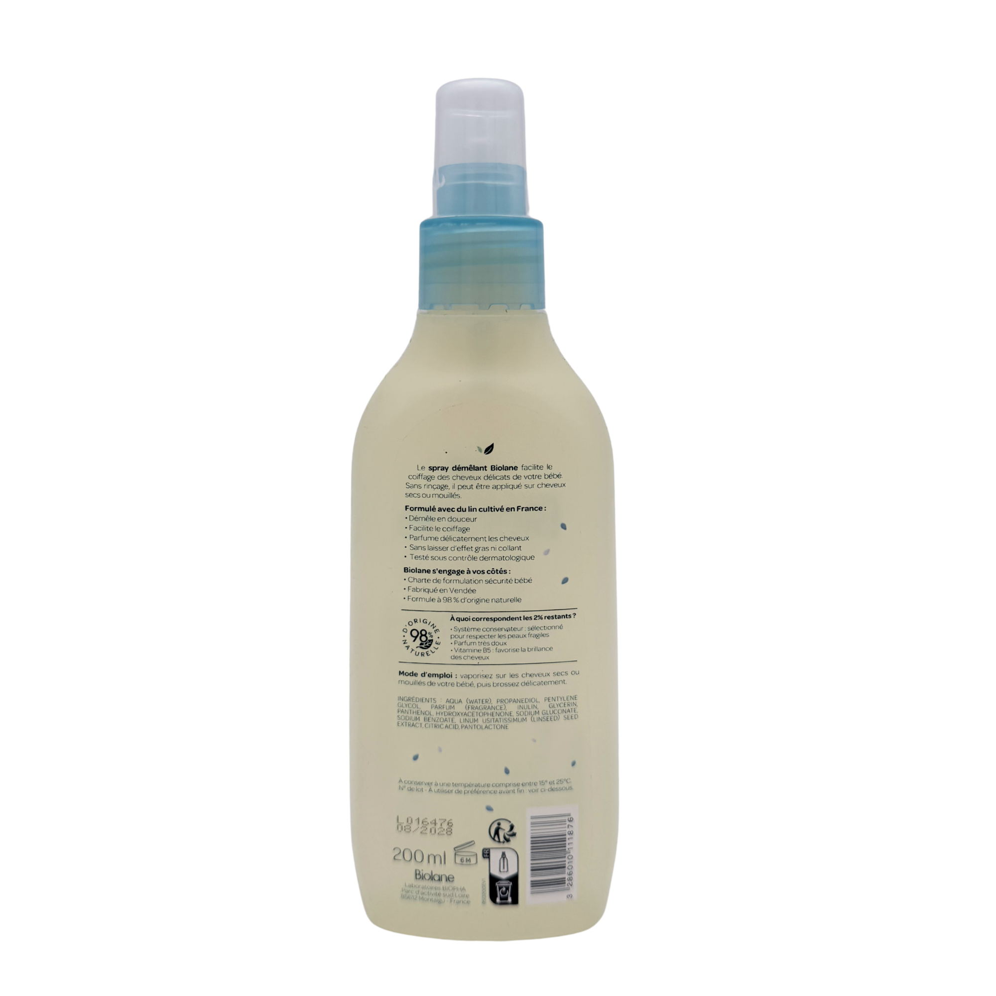 Spray démêlant au lin — 200 ml