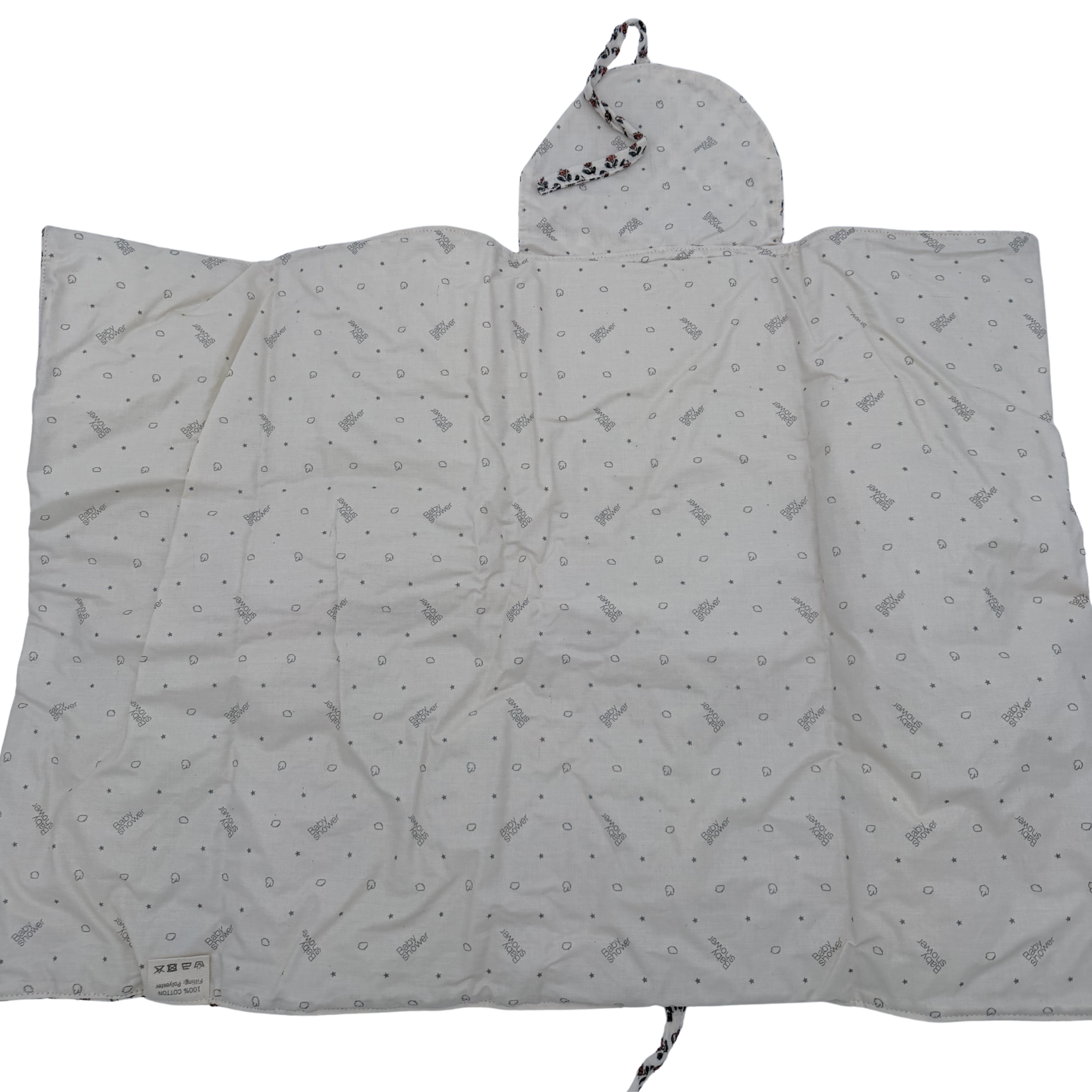 Matelas à langer nomade fleuri écru — 63 x 45 cm