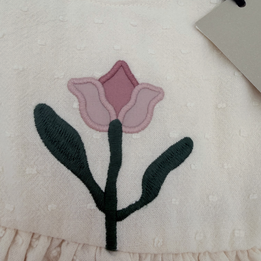 Robe plumetis écrue — 6-9 mois