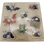 Puzzle bouton en bois Amis de la forêt Multicolore