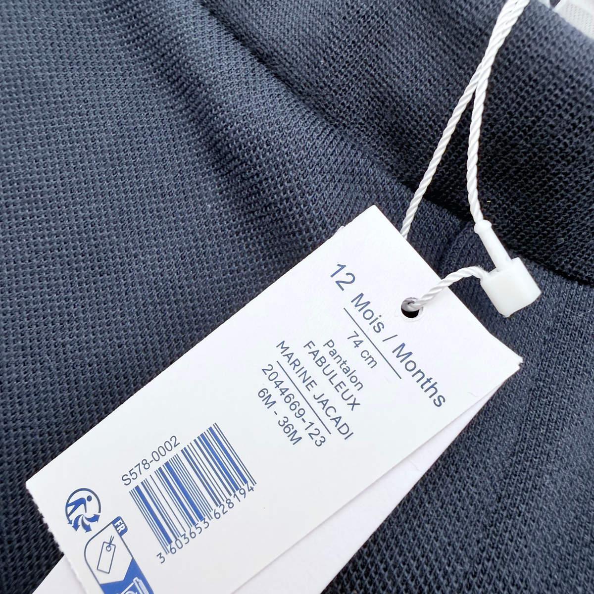 Pantalon de jogging piqué bleu marine - 12 mois