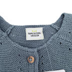 Gilet maille bleu pétrole boutonné — 1 mois