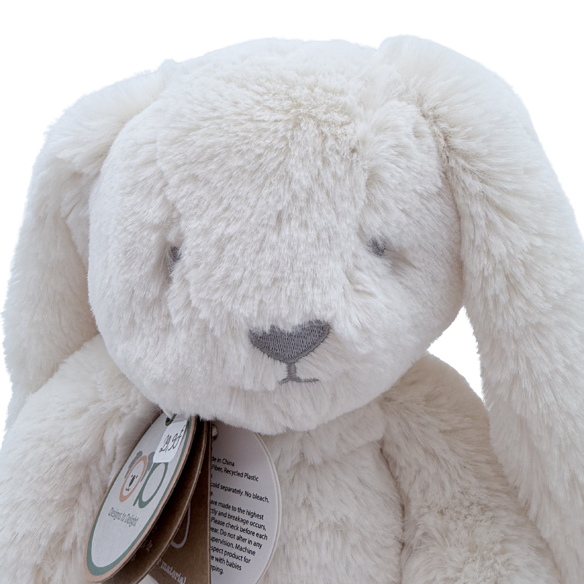Peluche lapin ultra douce écru — 40 cm