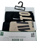 Lot de 2 boxers noir et beige imprimés — 8-10 ans
