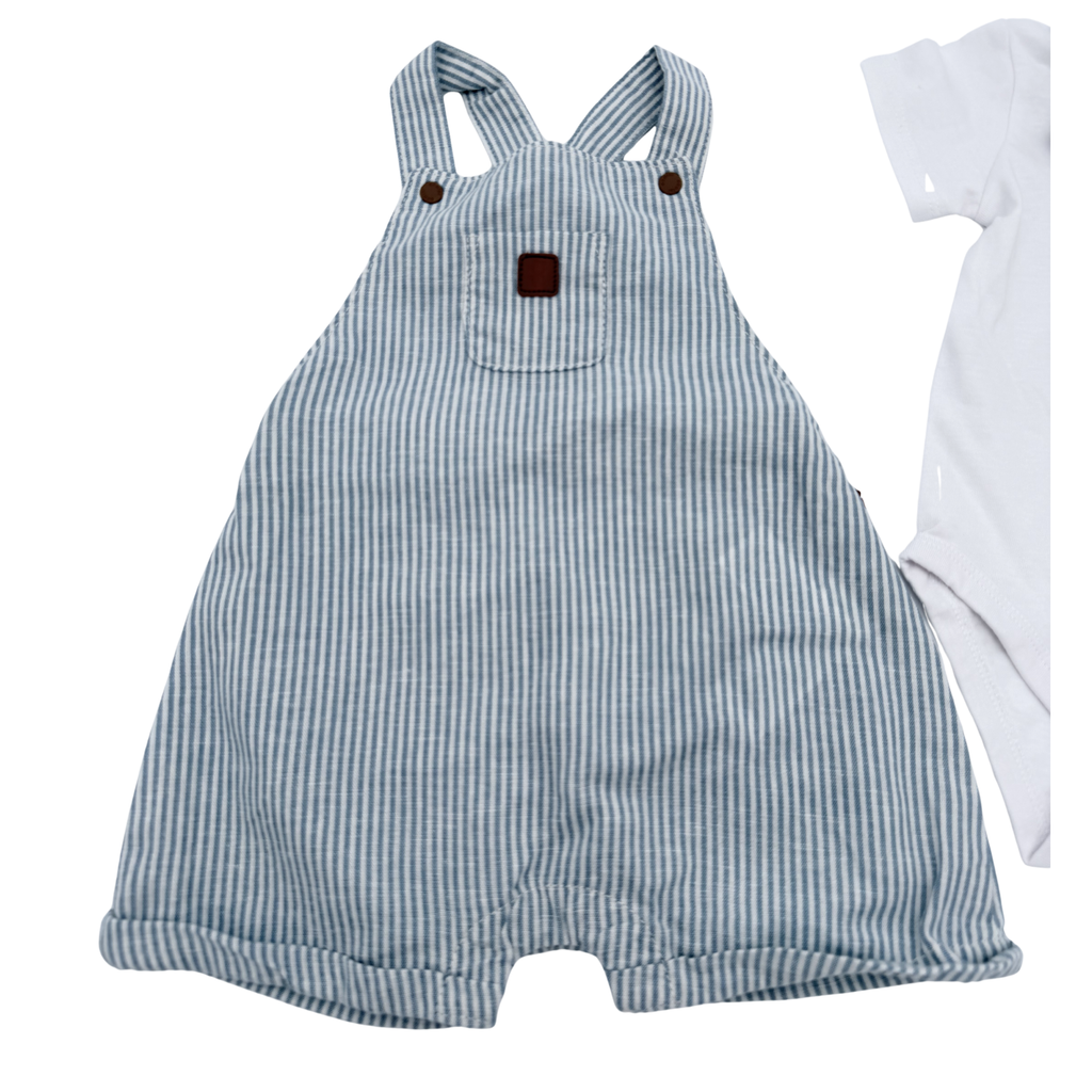 Ensemble salopette short - body - 6 mois