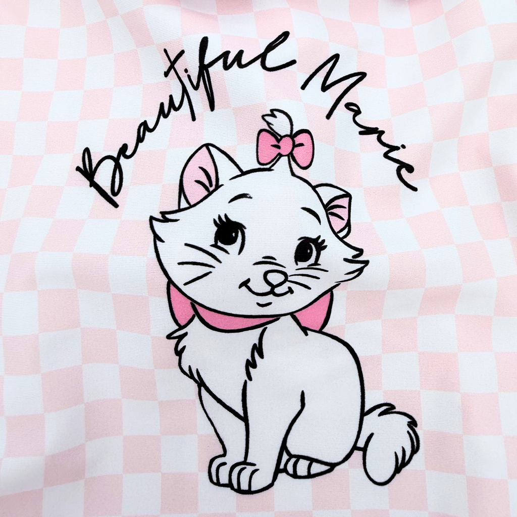Maillot de bain rose à carreaux et volants — 36 mois