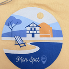 T-shirt manches courtes imprimé bord de mer — 12 mois
