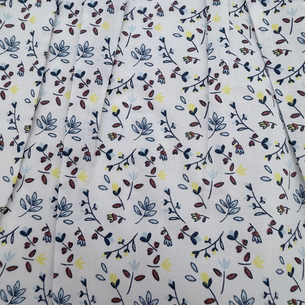 Robe fleurie blanche et bleu avec bloomer jaune — 6 mois