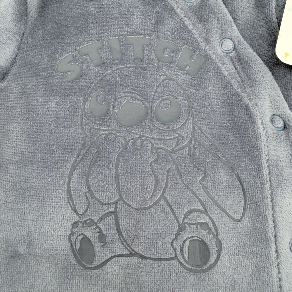 Pyjama velours gris Stitch — 1 mois