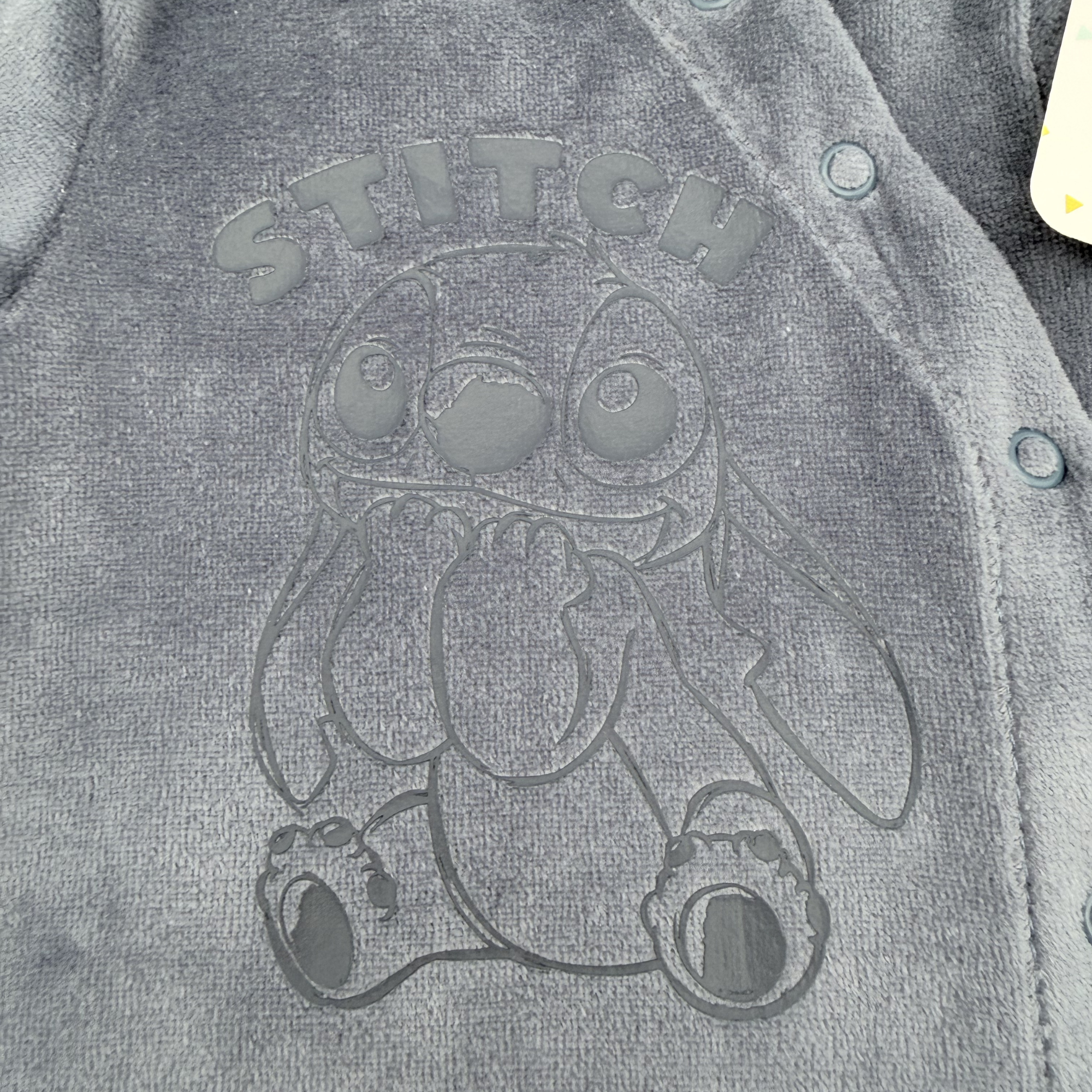 Pyjama velours gris Stitch — 1 mois