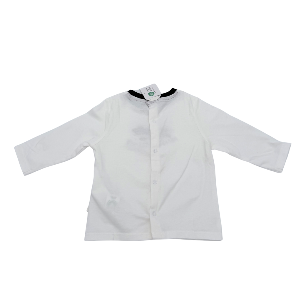 T-shirt blanc manches longues — 6 mois